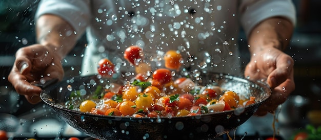 Kucharz przygotowujący danie